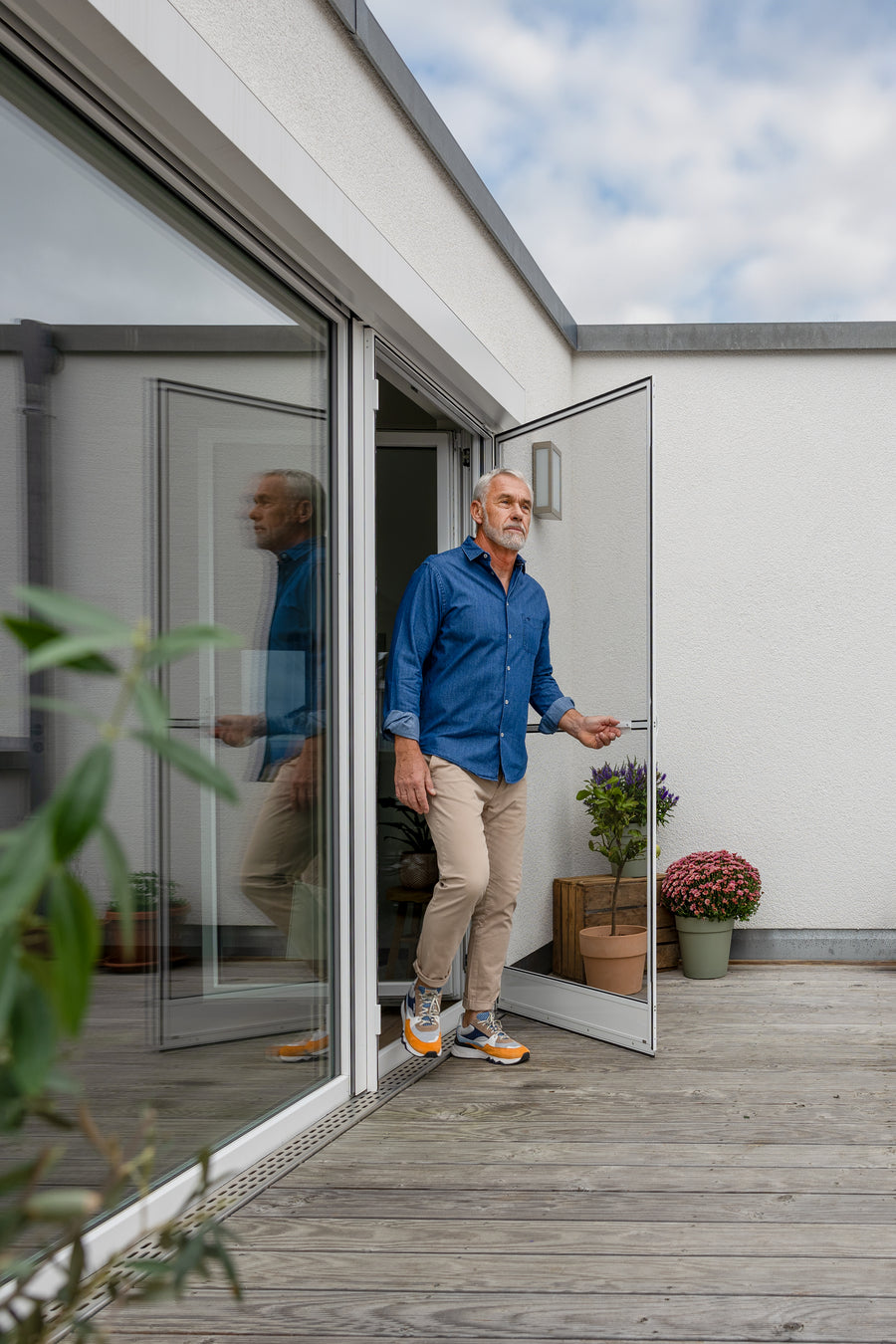 Neher Fliegengitter-Drehtür DT3.6 LMB, Montage ohne Bohren, für Terrasse und Balkon, maßgefertigt, Online-Shop Insekten bleiben draussen