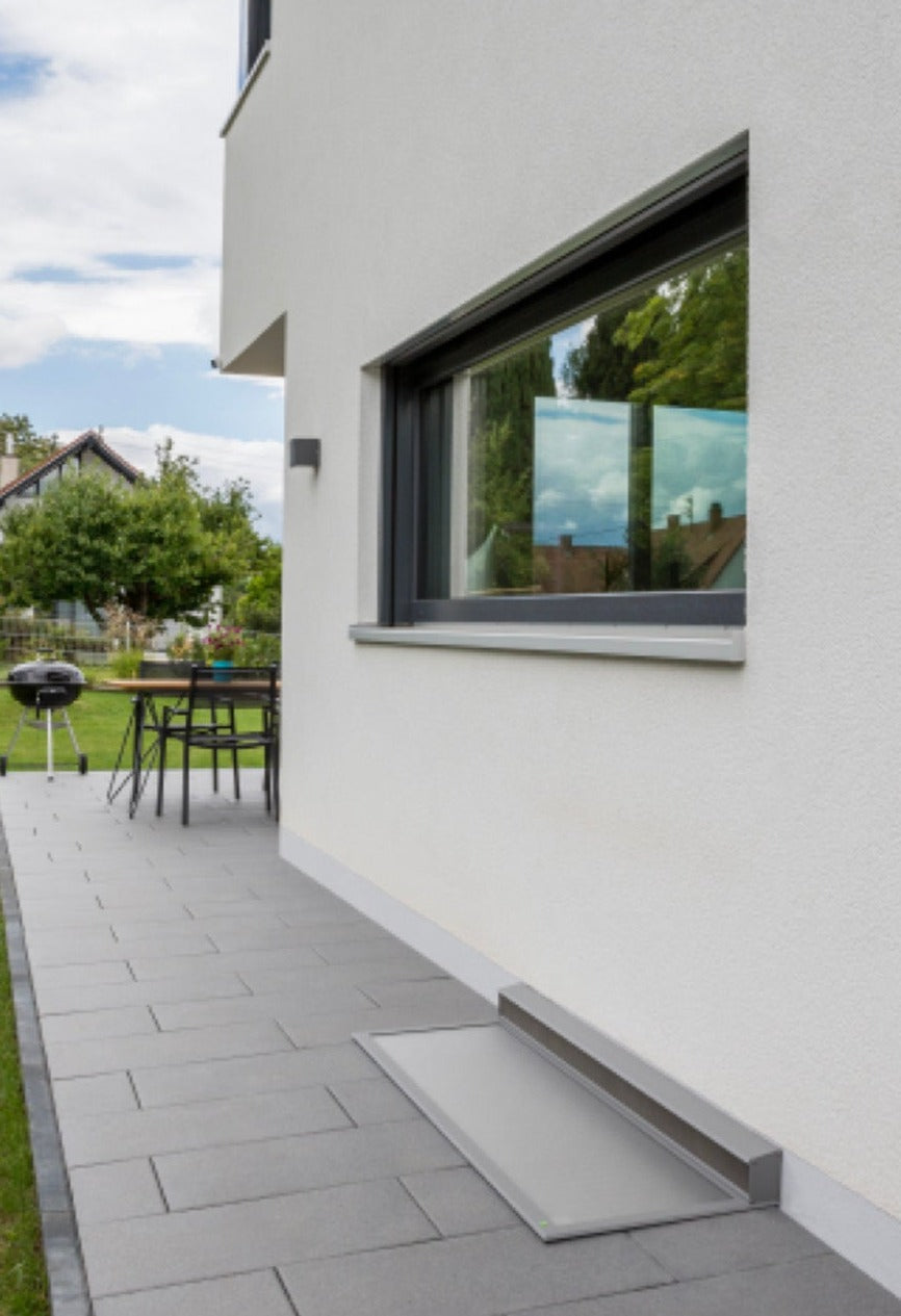 Neher Lichtschachtabdeckung, regensicher RESi 2/2 mit Lüftungskasten mit 3-seitiger Auflage, Polycarbonatplatte, maßgefertigt, Online-Shop Insekten bleiben draussen